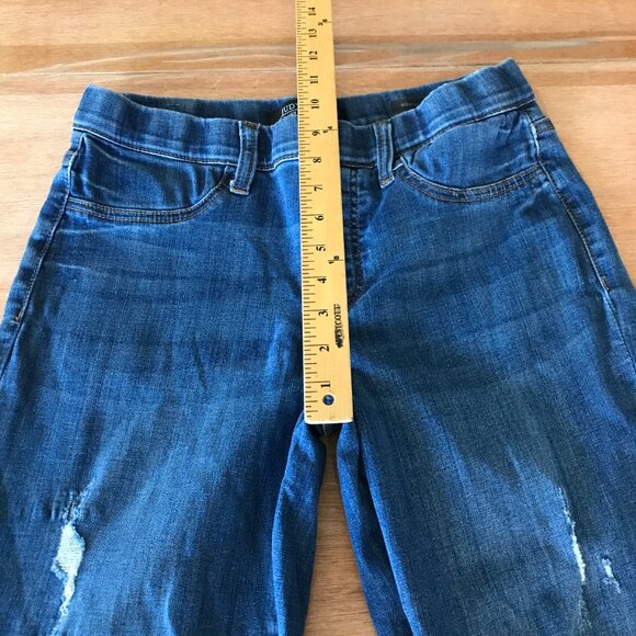 Judy Blue Boyfriend Fit Jeans Women 7/28 Blue Mid Rise Distressed Pull On 17248 - Picture 9 of 15